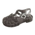 thumbnail image 1 of KPOPLK Jelly Sandals for Girls Princess Style Girls' Sandals - New Summer Flat Non-Slip Princess Shoes Size 12,Black, 1 of 9