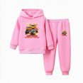 thumbnail image 1 of KPOPLK Kid Boy Clothes Truck Printed Long Sleeved Hoodies Sweatshirt + Pants Fall Winter Outfits Set for Boy 2-8Years(2-3 Years,Pink), 1 of 6