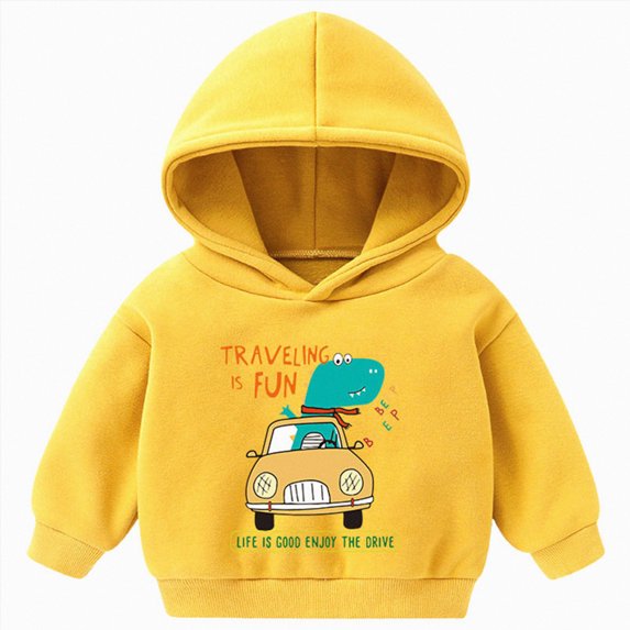 KPOPLK Kid Boy's Spring Fall Sweatshirt Basketball Player Print Long Sleeve Hoodies Comfy Loose Casual Pullover Hooded Yellow Size 5-6 Years