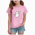 thumbnail image 1 of KPOPLK Kid Girls Halloween Shirts Fall Short Sleeve Crewneck Graphic T-Shirt Spooky Season Outfits Tees Tops 1-14Years,Size 9-10 Years, 1 of 5