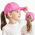 thumbnail image 1 of KPOPLK Kids Active Ponytail Hat - Baseball Hat with Full Back Opening for Girls(2-8 Years,Hot Pink), 1 of 6