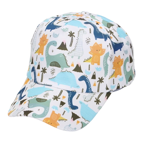 KPOPLK Kids Baseball Cap Adjustable Dinosaur Print Sun Hat Summer Toddler Boy Snapback Cap Sport Cap(2-6 Years,Light Yellow)