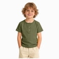 thumbnail image 1 of KPOPLK Kids Basic Shirt for 1-8 Years Summer Baby Boys Short Sleeve Solid Tee T-Shirt Size 5-6 Years,AG, 1 of 6