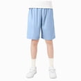 thumbnail image 1 of KPOPLK Kids Boy Athletic Basketball Shorts Teen Boy Soccer Shorts Summer Quick Dry Solid Clothes for Young 4-12 Years Size 10-11 Years,Light Blue, 1 of 6