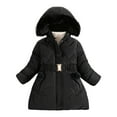 thumbnail image 1 of KPOPLK Kids Boy Girl Winter Hooded Puffer Jackets Coats Light Weight Padded Outerwear(5-6 Years,Black), 1 of 6