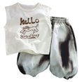 thumbnail image 1 of KPOPLK Kids Boy Pajamas Set Summer Baby Boy Letter Print Tank Top Pjs Shorts Sleepwear Clothes for 1-14 Years Size 12-18 Months, 1 of 4