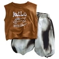 thumbnail image 1 of KPOPLK Kids Boy Pajamas Set Summer Baby Boy Letter Print Tank Top Pjs Shorts Sleepwear Clothes for 1-14 Years Size 5-6 Years, 1 of 4