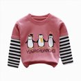 thumbnail image 1 of KPOPLK Kids Boy Soft Long-Sleeve T-Shirts Stripe Print Tops Crewneck Tees Toddler Boys Clothes 1T 2T 3T 4T 5T(4-5 Years,Wine), 1 of 4