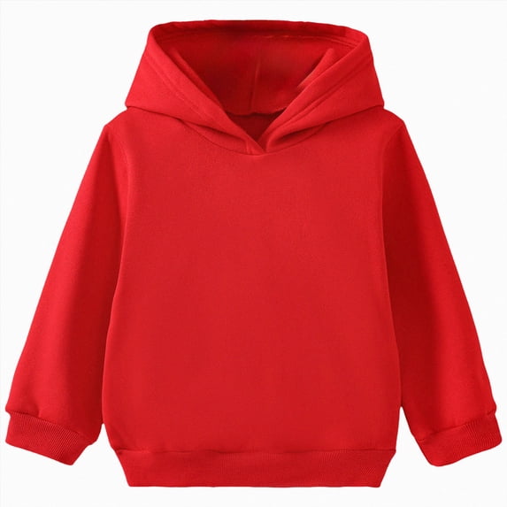 KPOPLK Kids Boy's Cool Hoodies Fall Toddler Long Sleeve Pullover Fleece Hooded Winter Solid Color Casual Clothes Red Size 9-10 Years