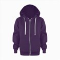 thumbnail image 1 of KPOPLK Kids Boys Athletic Hoodies Long Sleeve Casual Solid Color Sweatshirt Fall Winter Toddler Jacket Dark Purple Size 10-11 Years, 1 of 6