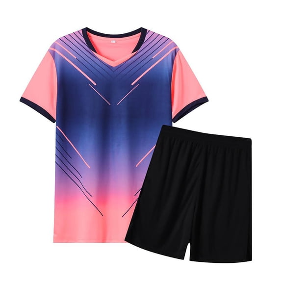 KPOPLK Kids Boys Athletic Shorts Set Teen 2 Piece Performance Gym Summer Outfits Basketball Football Sets 5-14Y Size 7-8 Years,Pink