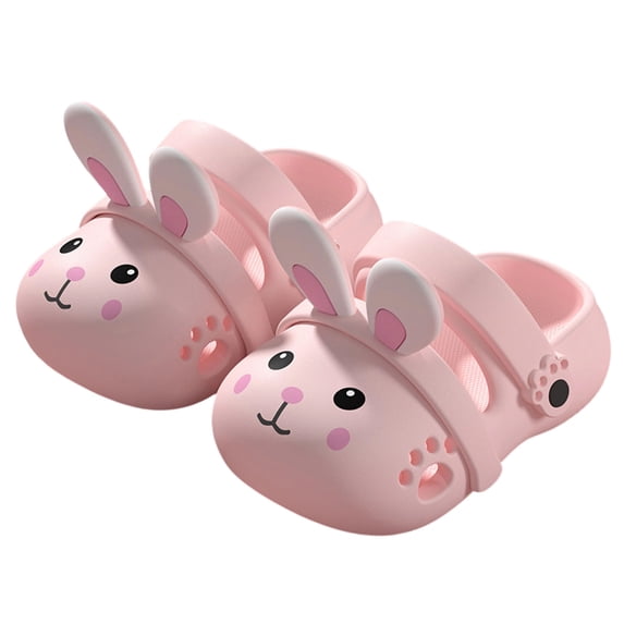 KPOPLK Kids Boys Girls Cartoon Clogs Slippers Toddler Slip On Lightweight Beach Pool Sandals Size 12,Pink