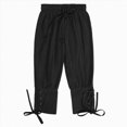 thumbnail image 1 of KPOPLK Kids Boys Medieval Pirate Pants Elastic Waist Lace Up Cuff Cropped Trousers for Kids Halloween Trousers,Size 10-12Years, 1 of 8