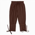 thumbnail image 1 of KPOPLK Kids Boys Medieval Pirate Pants Elastic Waist Lace Up Cuff Cropped Trousers for Kids Halloween Trousers,Size 6-8Years, 1 of 8