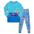 thumbnail image 1 of KPOPLK Kids Boys Pajamas 2-Piece Soft Cotton Long Sleeve Shirts Pants Set Winter Clothes Toddler Sleepwear Kids Pjs Outfit Blue Size 5-6 Years, 1 of 7