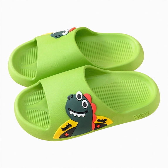 KPOPLK Kids Cloud Slides Boys Flip Flops Slip On Beach Sandals Youth Pool Shower Shoes EVA Summer Slippers Size 13,Green