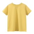 thumbnail image 1 of KPOPLK Kids Cotton T Shirt Boys 1t 2t 3t 4t 5t Short Sleeve Crewneck Top Summer Graphic Tee with Cute Cartoon Shirt Size 2-3 Years,Yellow, 1 of 7