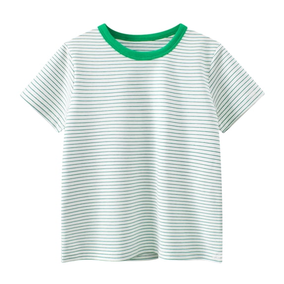 KPOPLK Kids Cotton T Shirt Boys 1t 2t 3t 4t 5t Short Sleeve Crewneck Top Summer Graphic Tee with Cute Cartoon Shirt Size 5-6 Years,Green