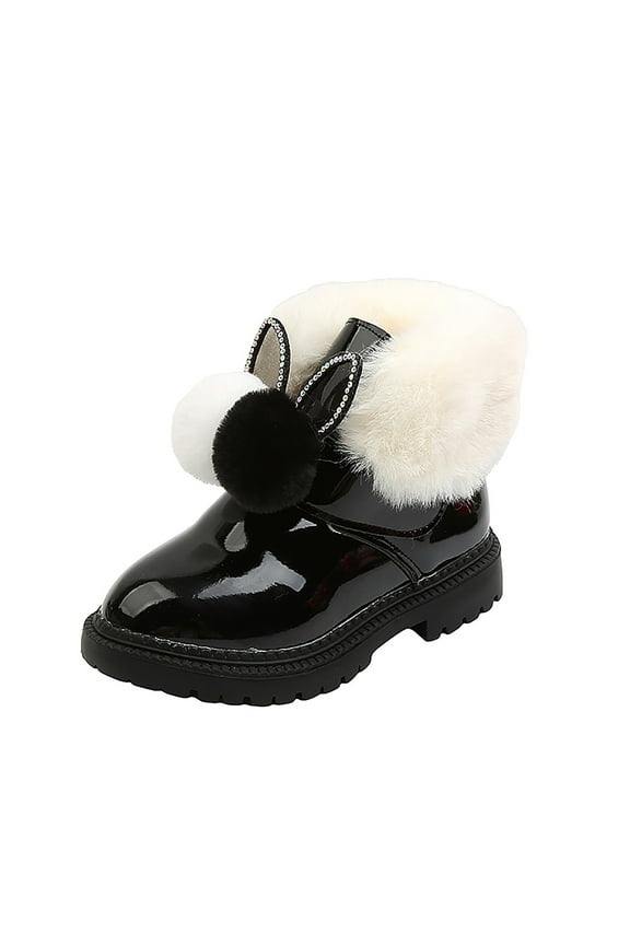 Kids Cowboy Boots Unisex Cowgirl Western Booties Round Toe Pull on Splicing Riding Ankle Boots for Girls(1.5,Black)