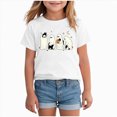thumbnail image 1 of KPOPLK Kids Girl Halloween T Shirt Cute Ghost and Cat Graphic Short Sleeve Crew Neck Tee Top Size 5-6 Years,White, 1 of 4