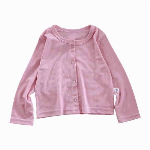KPOPLK Kids Girls Cardigan Fall Long Sleeve Button Down Clothes Toddler Cardigan Knit Sweater for 1T 2T 3T 4T 5T Pink Size 4-5 Years