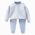 thumbnail image 1 of KPOPLK Kids Girls Clothes Pjs Teen Girl Graphic Tee Tops and Pants Pajamas Winter Fall Toddler Long Sleeve Jammies with Pockets Size 9-10 Years,Light Blue, 1 of 5