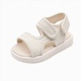 thumbnail image 1 of KPOPLK Kids Sandals Boys Summer Outdoor Non-slip Athletic Sandals Open Toe Adjustable Sport Sandal Lightweight Beach Shower Shoes for Toddler/Little Kid Size 8,Beige, 1 of 5