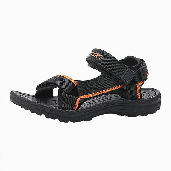 KPOPLK Kids Sandals Boys Summer Sandal Non-Slip Slides for Kid 2-15 Years Lightweight Adjustable Slippers Open Toes Flat Indoor Outdoor Size 3,Orange