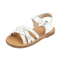 thumbnail image 1 of KPOPLK Kids Sandals - Natural Cork Footbed Non-Slip Slides for Kids - Lightweight Boys & Girls Sandals - Water-Resistant Girls & Boys Sandals Size 12.5,White, 1 of 9