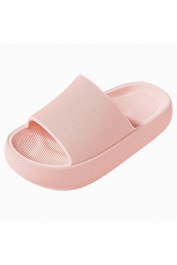 Kids Shark Slides Pillow Shower Sandals Quick Dry Slippers Toddler Boys Comfy Cloud Slides Summer Non-Slip Thick Sole Beach Pool shoes Size 10,Pink