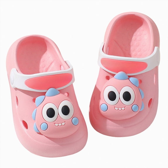 KPOPLK Kids Slippers Lightweight Soft EVA Non-Slip Slides Slippers Open Toe Comfy Sandals for Toddler Boys Bathroom Shower Summer Pool Beach Slippers Size 10,Red