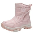 thumbnail image 1 of KPOPLK Kids Snow Boots Boys Girls Winter Warm Waterproof Outdoor Slip Resistant Cold Weather Unisex Shoes (Toddler/Little Kid/Big Kid)(13.5,F9-Pink), 1 of 2