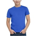 thumbnail image 1 of KPOPLK Kids Solid Color T Shirt Toddler 6 9 12 18Months 2T 3T 4T 5T Short Sleeve Crewneck Top Summer Tee with Plain Design Shirt(3-4 Years,Dark Blue), 1 of 7
