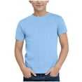 thumbnail image 1 of KPOPLK Kids Solid Color T Shirt Toddler 6 9 12 18Months 2T 3T 4T 5T Short Sleeve Crewneck Top Summer Tee with Plain Design Shirt(6-7 Years,Sky Blue), 1 of 7