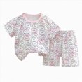 thumbnail image 1 of KPOPLK Kids Summer Outfits 2Pcs Baby Boys Short Sleeve Jungle Animal Tee T-Shirt and Comfy Shorts Clothing Set for 1-5 Years Size 2-3 Years,Light Pink, 1 of 4
