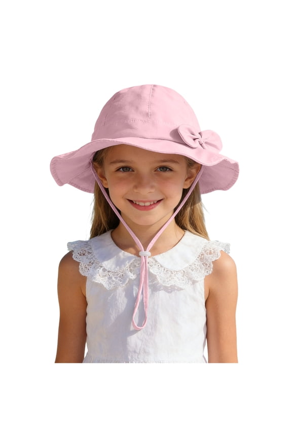 Kids Sun Hat UPF50+ Sun Protection Bucket Hat Toddler Summer Beach Play Hats with Neck Flap for Girl Boy Ages 0~6(2-5 Years,Watermelon Red)
