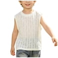 thumbnail image 1 of KPOPLK Kids Tank Top Boy Summer Knit Sleeveless Shirt Crewneck Solid Color Tee Top for 1t 2t 3t 4t 5t Size 4-5 Years ,White, 1 of 5