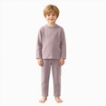 thumbnail image 1 of KPOPLK Kids Toddler Boy Two Piece Pajamas Sleepwear Pjs Set Long Sleeve Solid Crewneck Cotton Top Warm Pants Fall Boy Jammies,Size 3-4 Years, 1 of 9