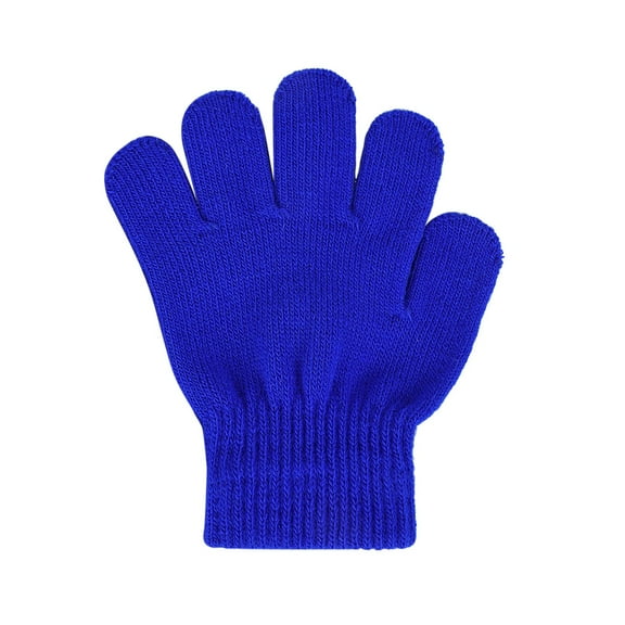KPOPLK Kids Warm Magic Gloves Winter Stretchy Knit Gloves for Boys Girls(One Size,C25-Blue)