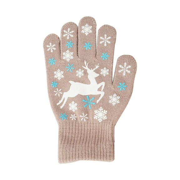 KPOPLK Kids Winter Gloves, Fluffy Stretchy Warm Winter Gloves for Kids, Boys & Girls Outdoors Playing(One Size,C14-Coffee)