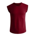 thumbnail image 1 of KPOPLK Linen-Cotton Blend Cut Off Men's Workout Tank Tops with Distressed Details: Gym Muscle Sleeveless T-Shirts for Bodybuilding and Vintage Charm M, 1 of 4
