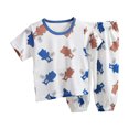 thumbnail image 1 of KPOPLK Little Boys 2 Piece Short Pajamas Fall Short Sleeve Sleepwear Cotton Toddler Dinosaur Pjs Summer Kids Clothes 2-7T Blue Size 4-5 Years, 1 of 3