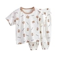 thumbnail image 1 of KPOPLK Little Boys 2 Piece Short Pajamas Fall Short Sleeve Sleepwear Cotton Toddler Dinosaur Pjs Summer Kids Clothes 2-7T Coffee Size 3-4 Years, 1 of 3