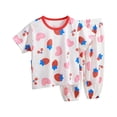 thumbnail image 1 of KPOPLK Little Boys 2 Piece Short Pajamas Fall Short Sleeve Sleepwear Cotton Toddler Dinosaur Pjs Summer Kids Clothes 2-7T Red Size 3-4 Years, 1 of 2