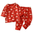thumbnail image 1 of KPOPLK Little Girls Pajamas 2 Piece Set 103% Cotton Sleepwear Toddler Clothes for Kids Baby Ladybug Style PJs(12-18 Months,Red), 1 of 6