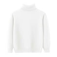 thumbnail image 1 of KPOPLK Little Kids Cable Knit Sweater Unisex Long Sleeve Solid Color Pullover(11-12 Years,R23-White), 1 of 5