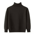 thumbnail image 1 of KPOPLK Little Kids Cable Knit Sweater Unisex Long Sleeve Solid Color Pullover(13-14 Years,R14-Coffee), 1 of 5