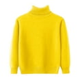 thumbnail image 1 of KPOPLK Little Kids Cable Knit Sweater Unisex Long Sleeve Solid Color Pullover(15-17 Years,R24-Yellow), 1 of 5
