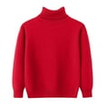 thumbnail image 1 of KPOPLK Little Kids Cable Knit Sweater Unisex Long Sleeve Solid Color Pullover(5-6 Years,R20-Red), 1 of 5