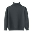 thumbnail image 1 of KPOPLK Little Kids Cable Knit Sweater Unisex Long Sleeve Solid Color Pullover(7-8 Years,R16-Dark Gray), 1 of 5